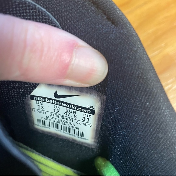 NIKE Vapor Carbon Elite Mens Hyperfuse 3/4 Football Cleats BLACK mens 13 - Picture 10 of 10